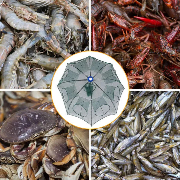 2Pcs Foldable Fishing Bait Nets Trap Crab Net Shrimp Fish Cast Dip Cage