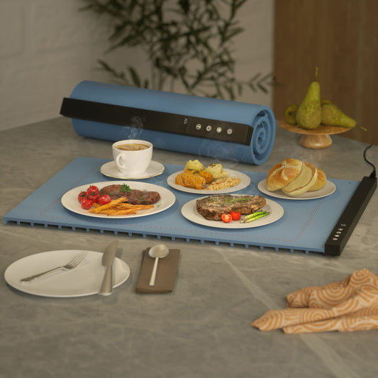 Silicone Food Warmer Tray With Timer And Child Lock Five-Level Temperature Adjustment Heat-Retaining Pad Silicone Insulated Food Tray