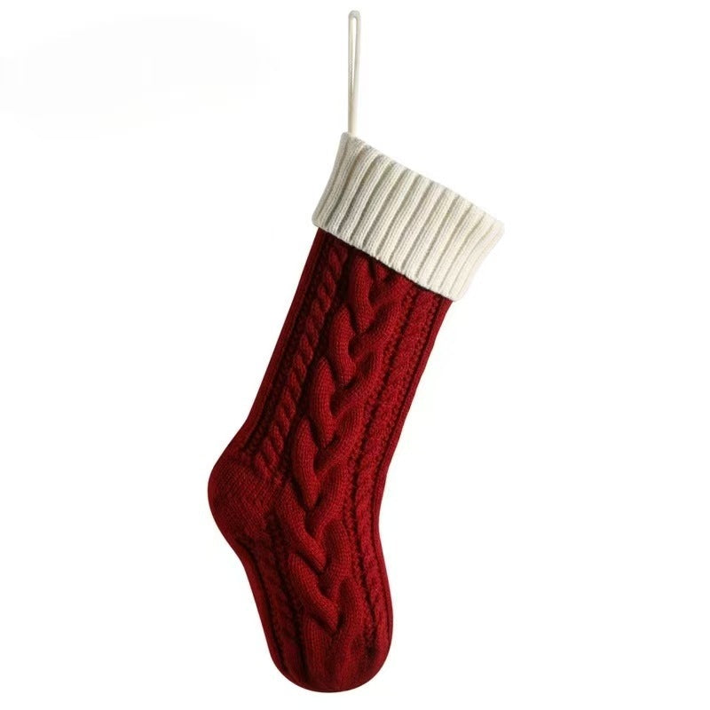 Personalized Laser Customized Knitted Yarn Christmas Gift Decorative Socks